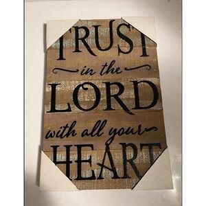 Trust In The Lord With All Your Heart Wooden Wall Hanging Sign Decor